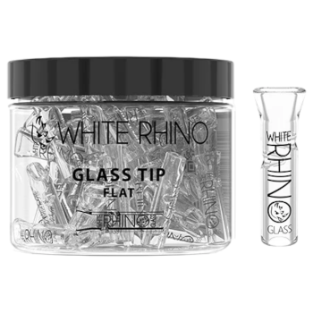 White Rhino XL Flat Glass Tips - 40ct Jar [WRG3104]